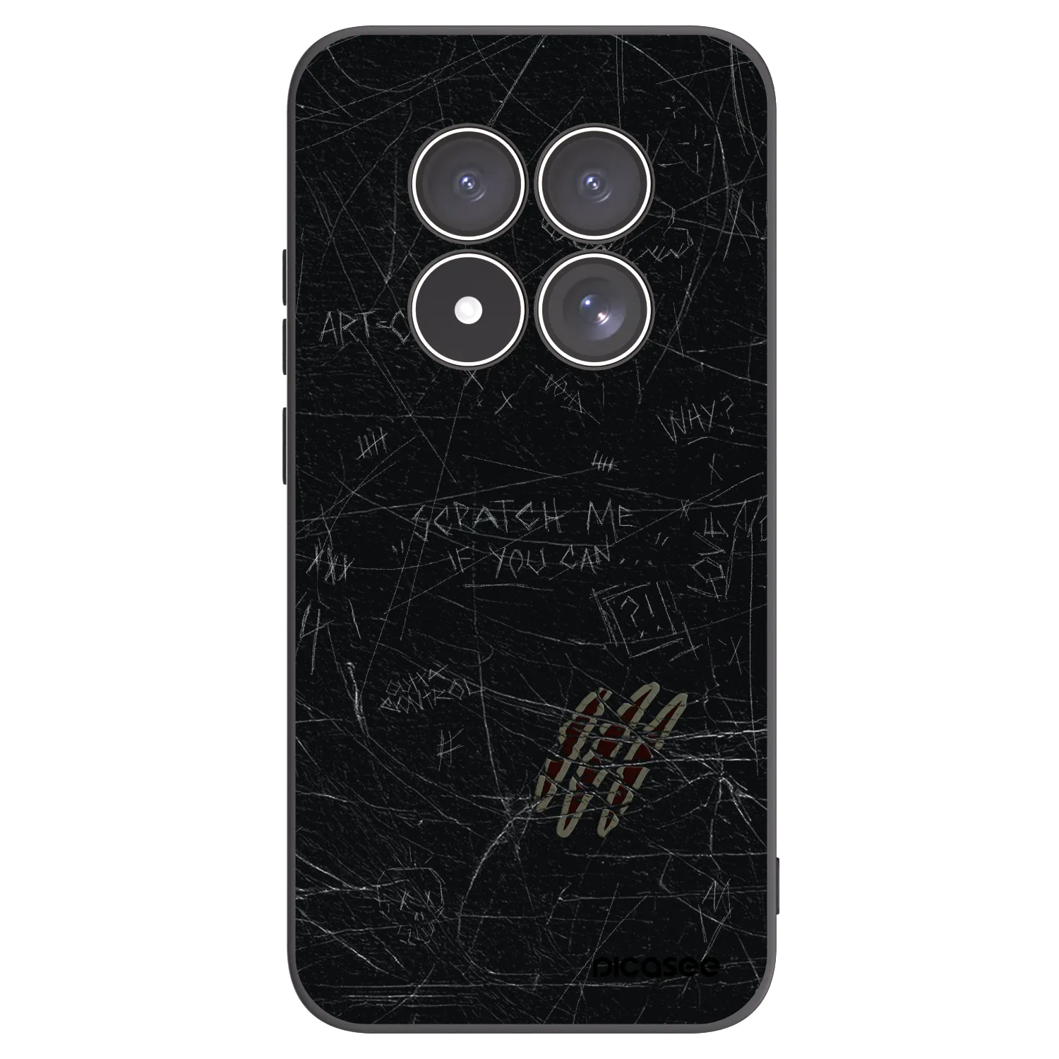 Picasee silikonowe czarne etui na Xiaomi Redmi Note 15 Pro 5G - SCRATCH