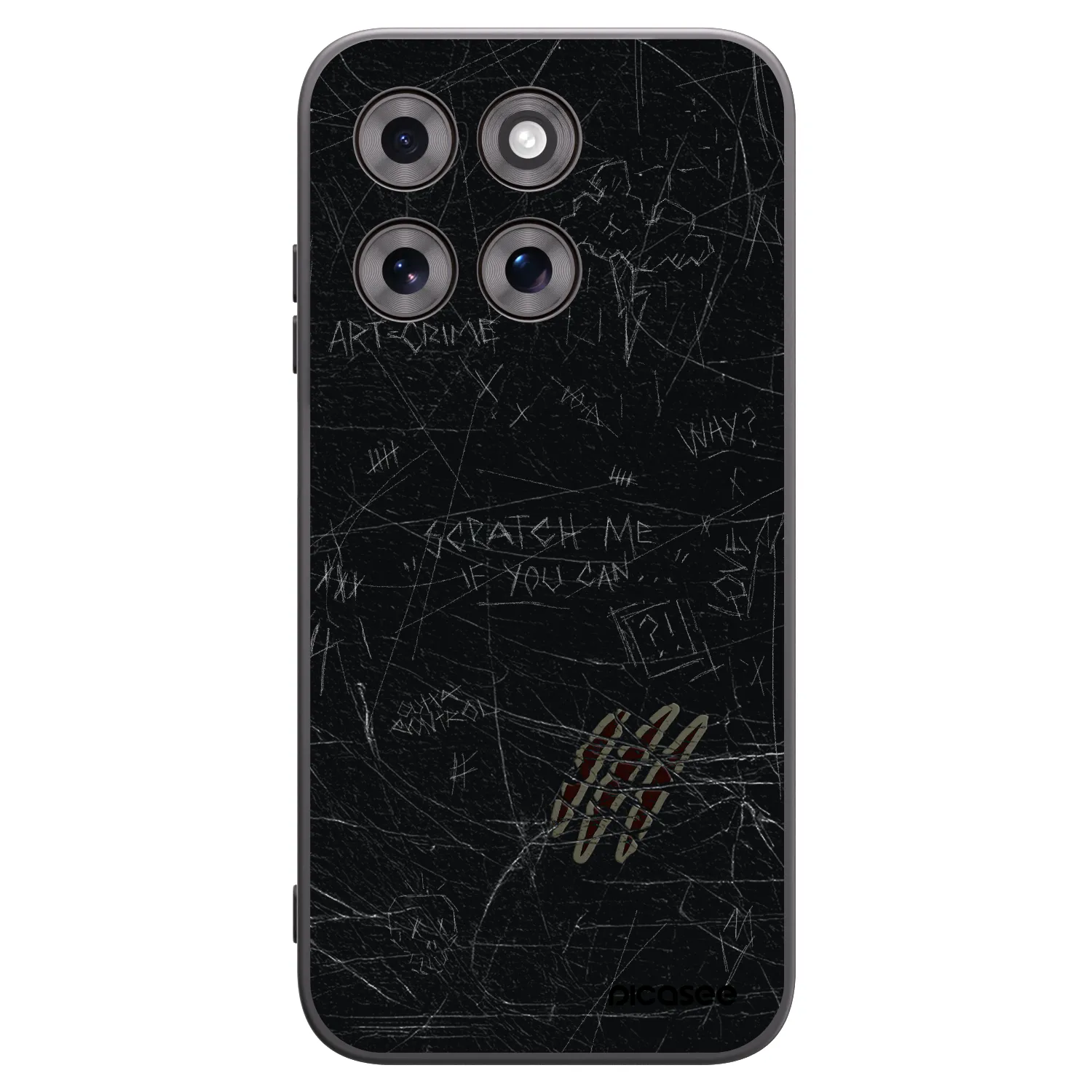 Picasee silikonowe czarne etui na Motorola Moto G77 - SCRATCH