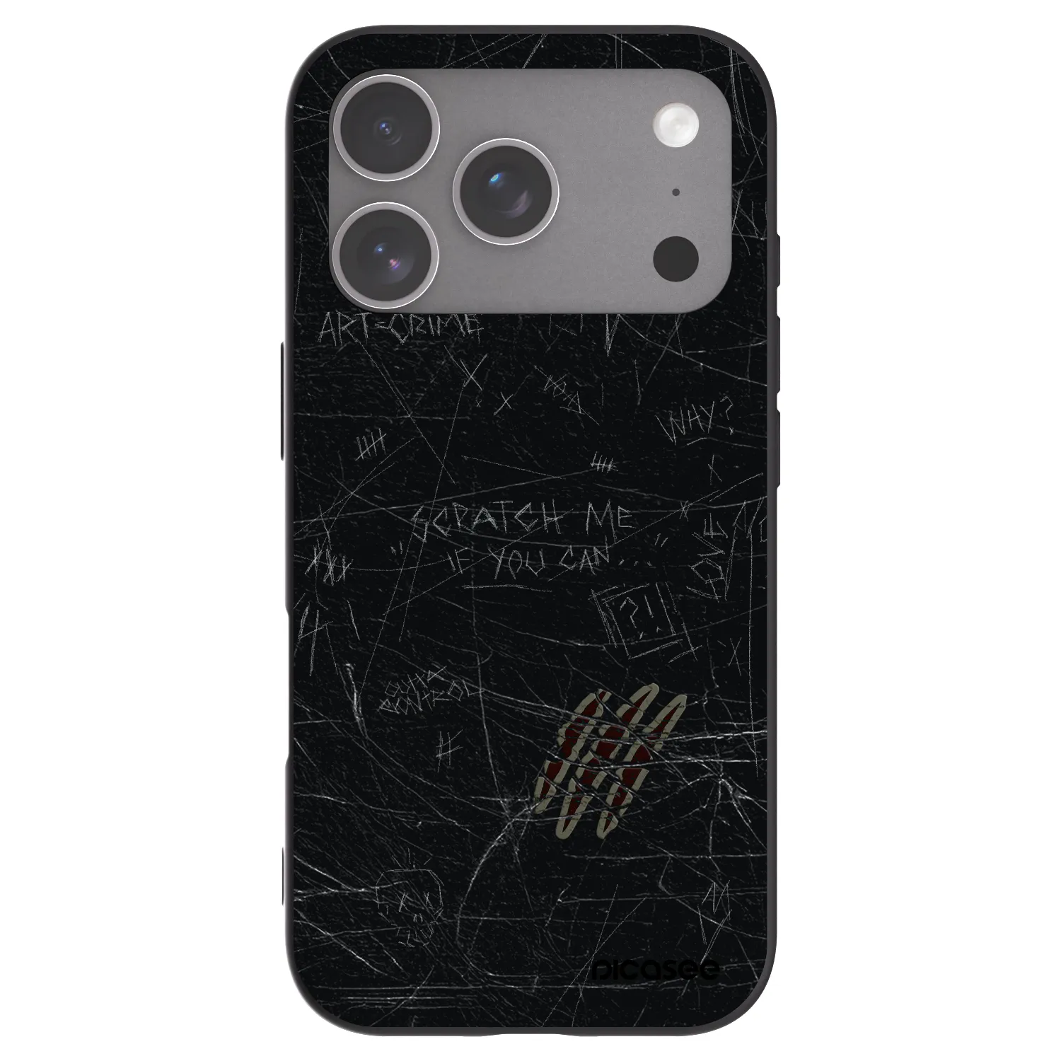 Picasee silikonowe czarne etui na Apple iPhone 18 Pro - SCRATCH