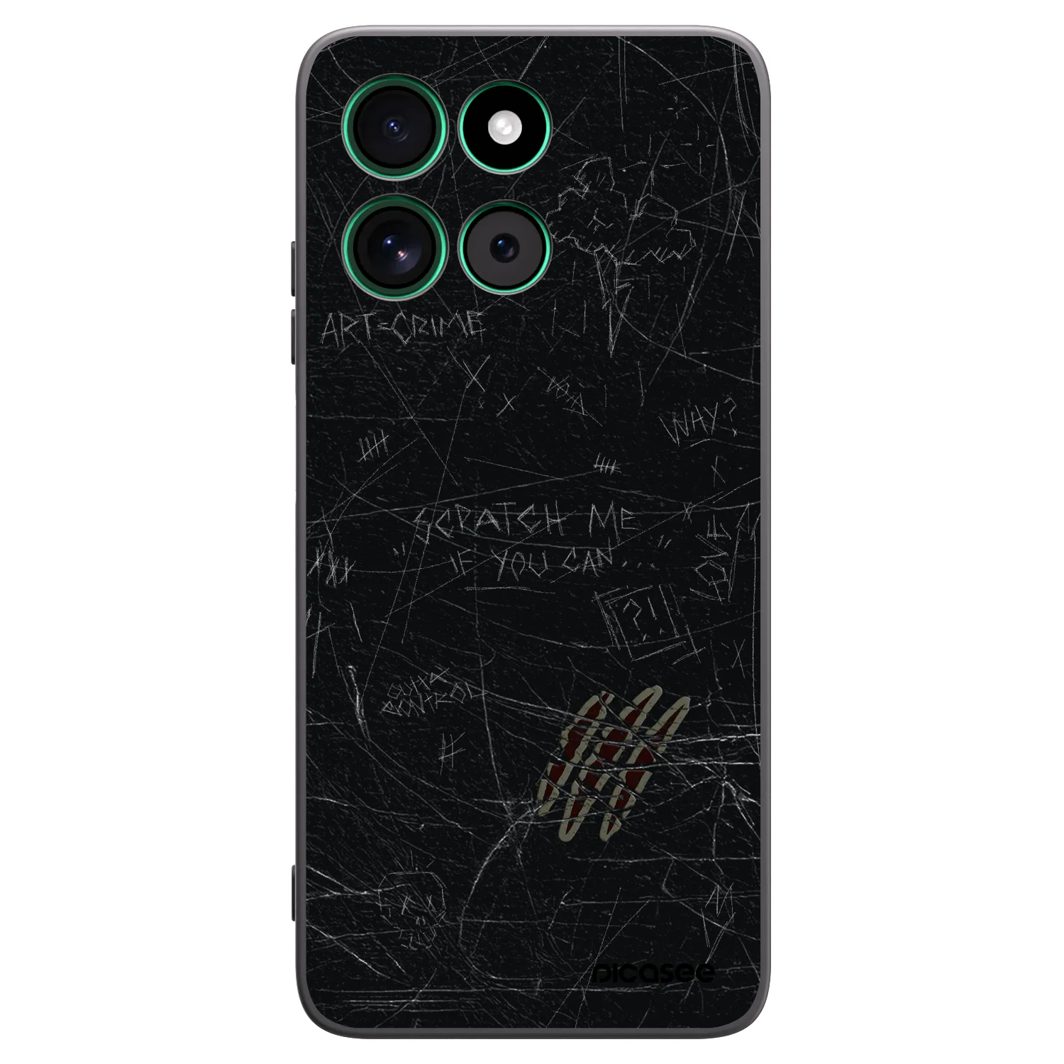 Picasee silikonowe czarne etui na Motorola Moto G57 Power - SCRATCH