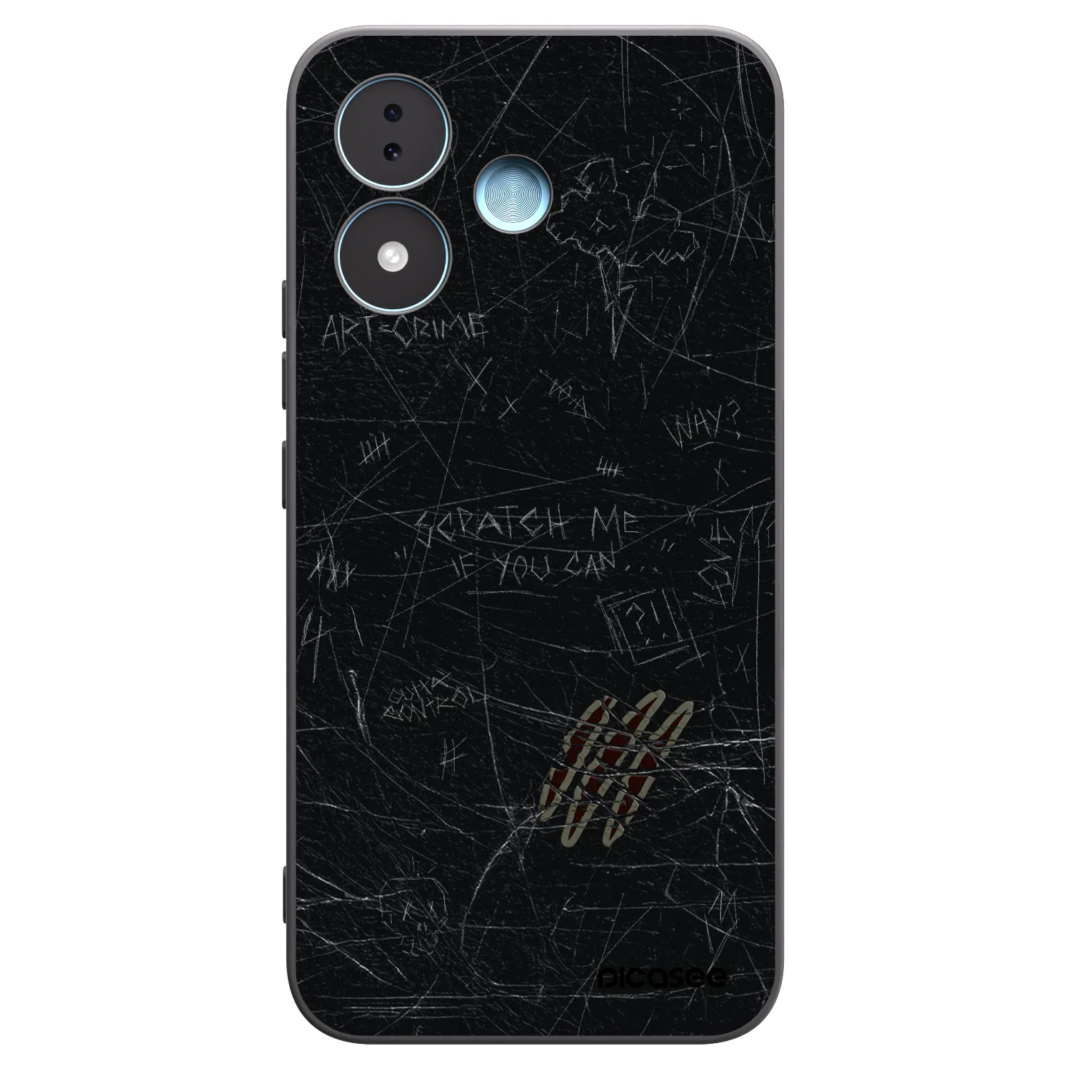 Picasee silikonowe czarne etui na Xiaomi Redmi Note 17 5G - SCRATCH