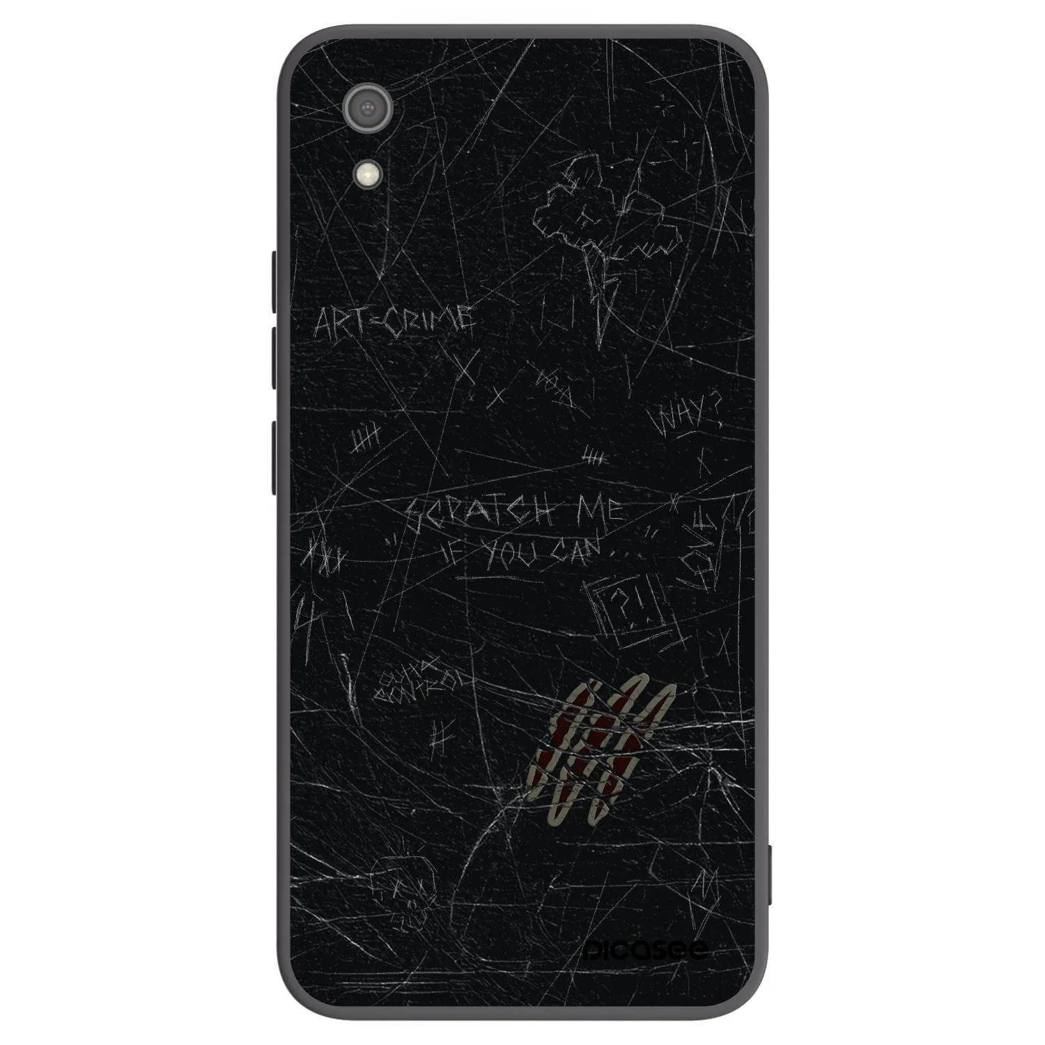 Picasee silikonowe czarne etui na Xiaomi Redmi 7A - SCRATCH
