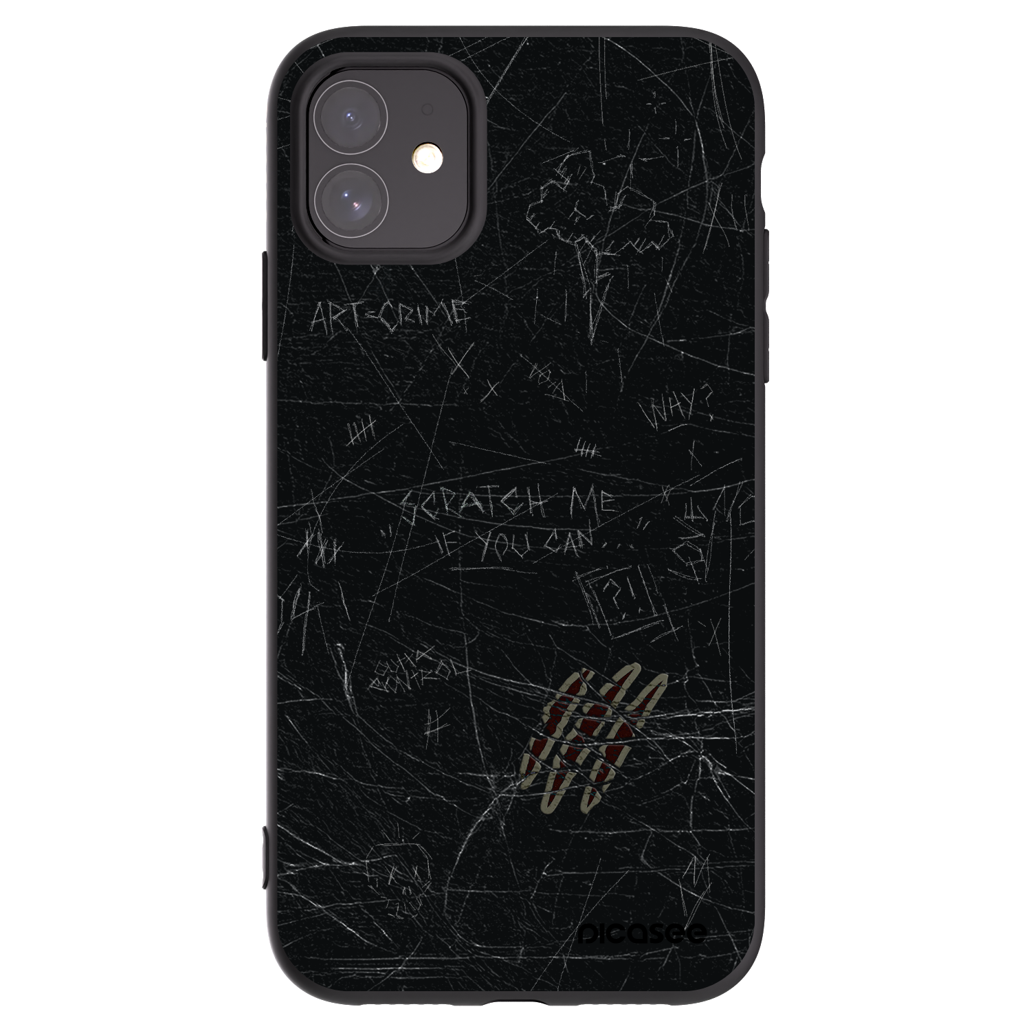 Picasee silikonowe czarne etui na Apple iPhone 11 - SCRATCH