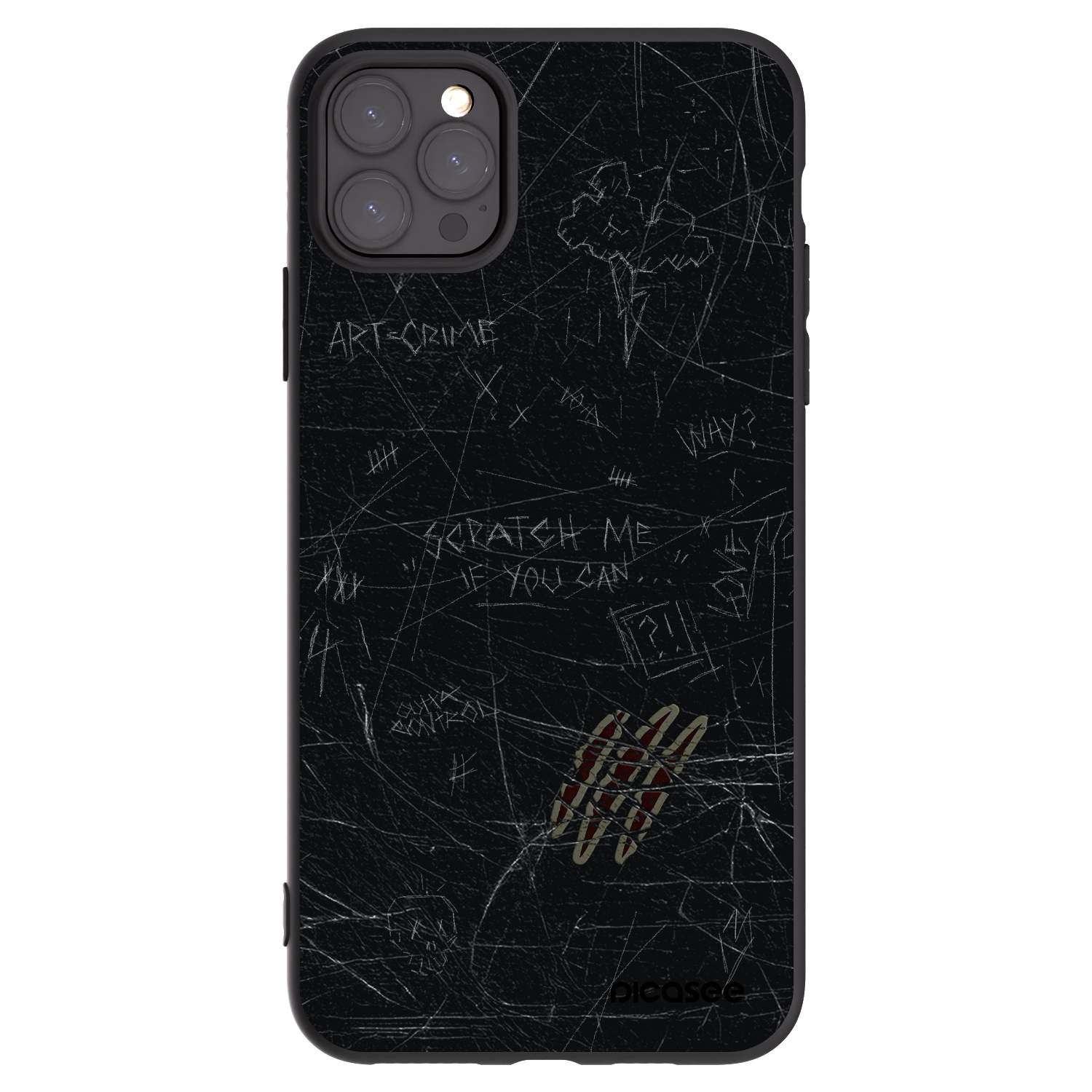 Picasee silikonowe czarne etui na Apple iPhone 11 Pro Max - SCRATCH