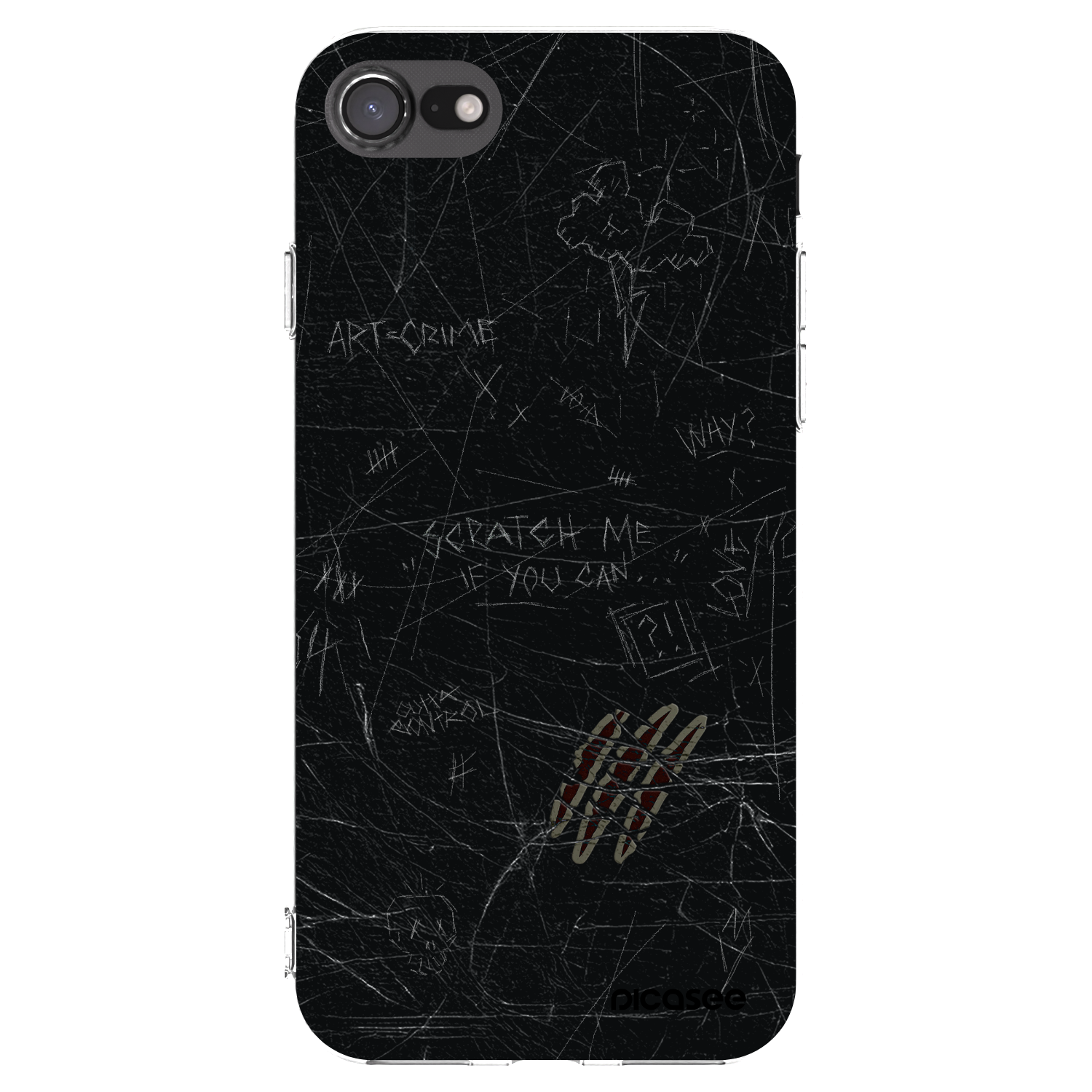 Picasee silikonowe przeźroczyste etui na Apple iPhone 8 - SCRATCH