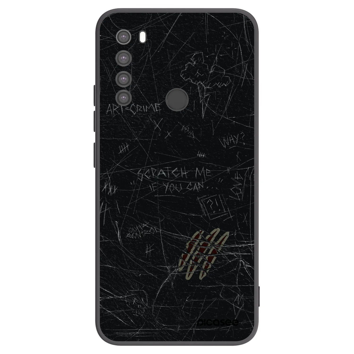 Picasee silikonowe czarne etui na Xiaomi Redmi Note 8 - SCRATCH