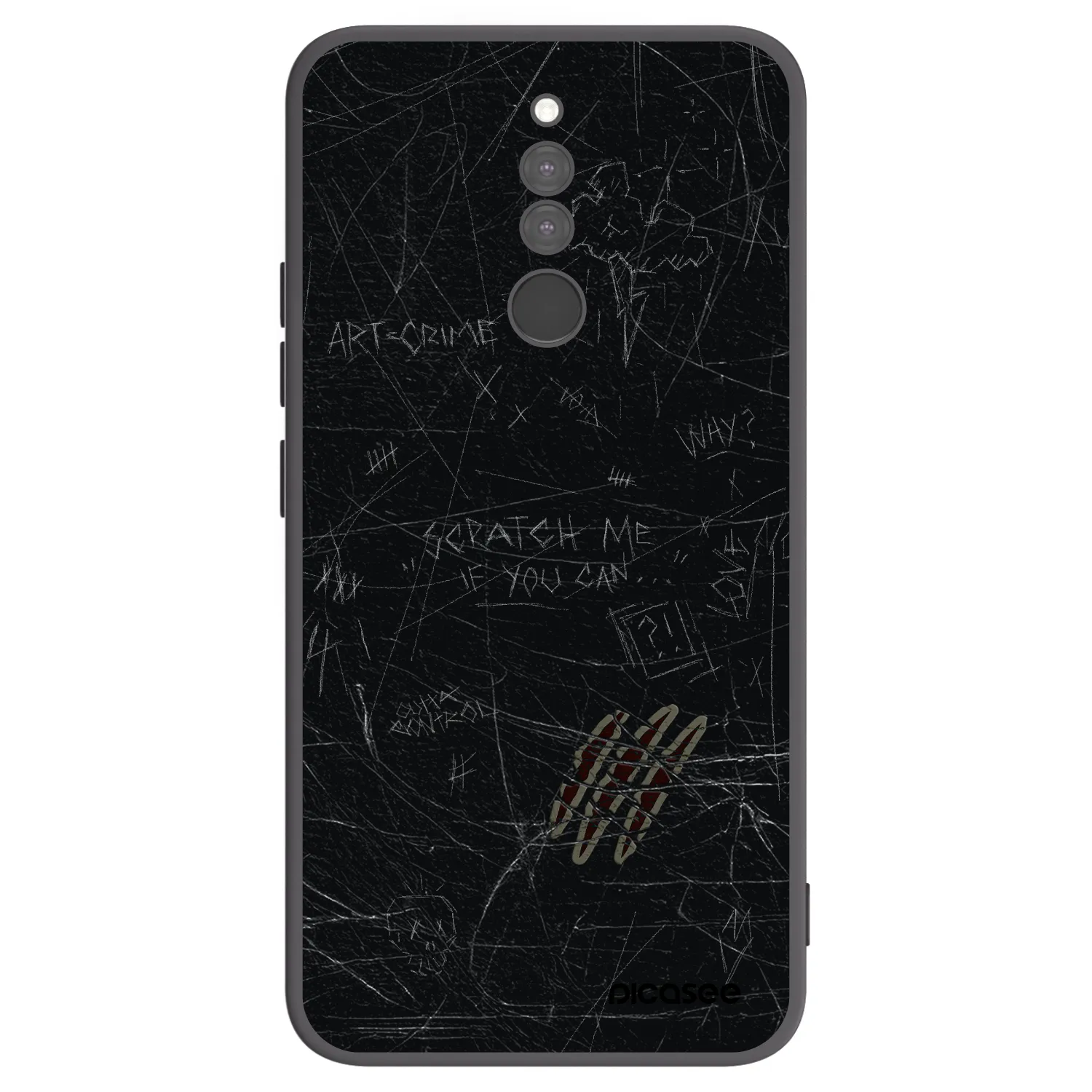 Picasee silikonowe czarne etui na Xiaomi Redmi 8 - SCRATCH