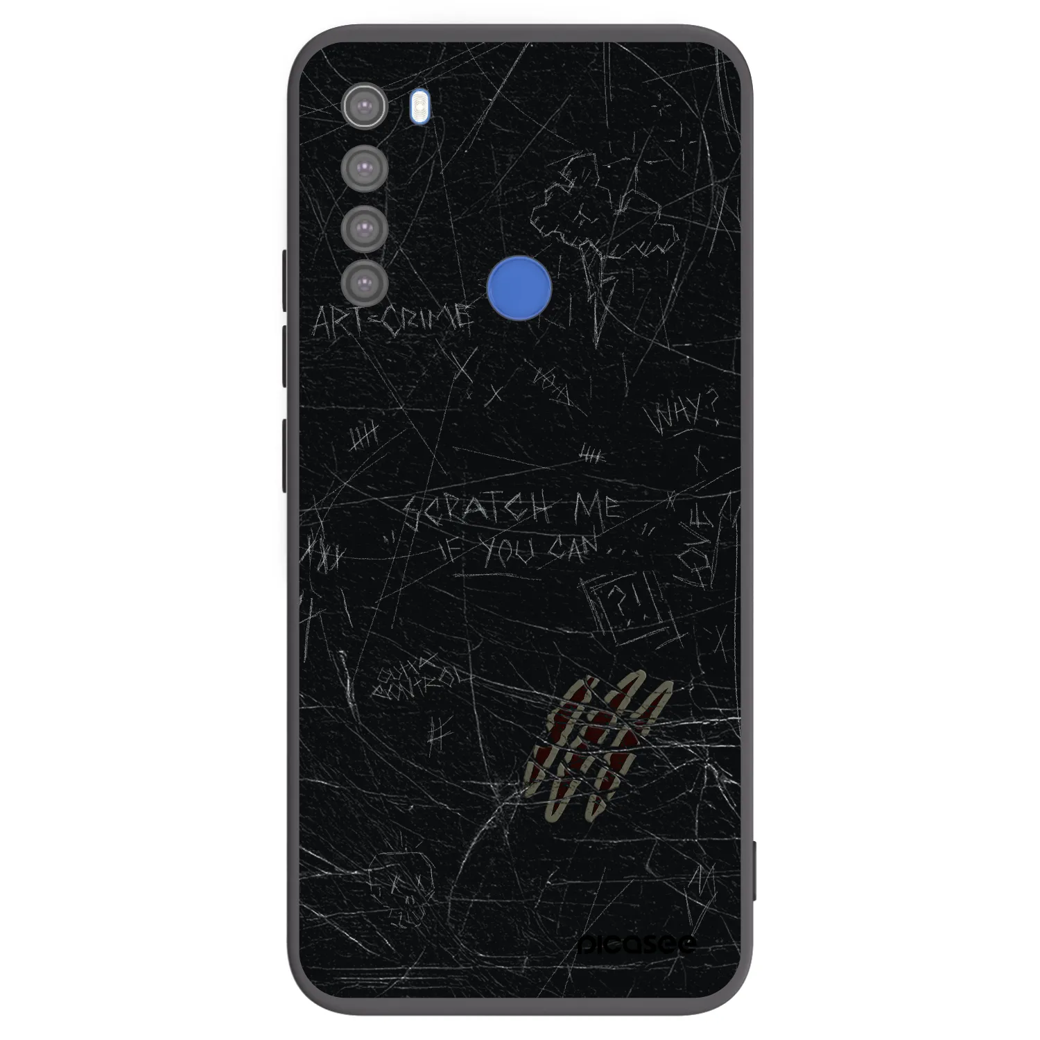 Picasee silikonowe czarne etui na Xiaomi Redmi Note 8T - SCRATCH