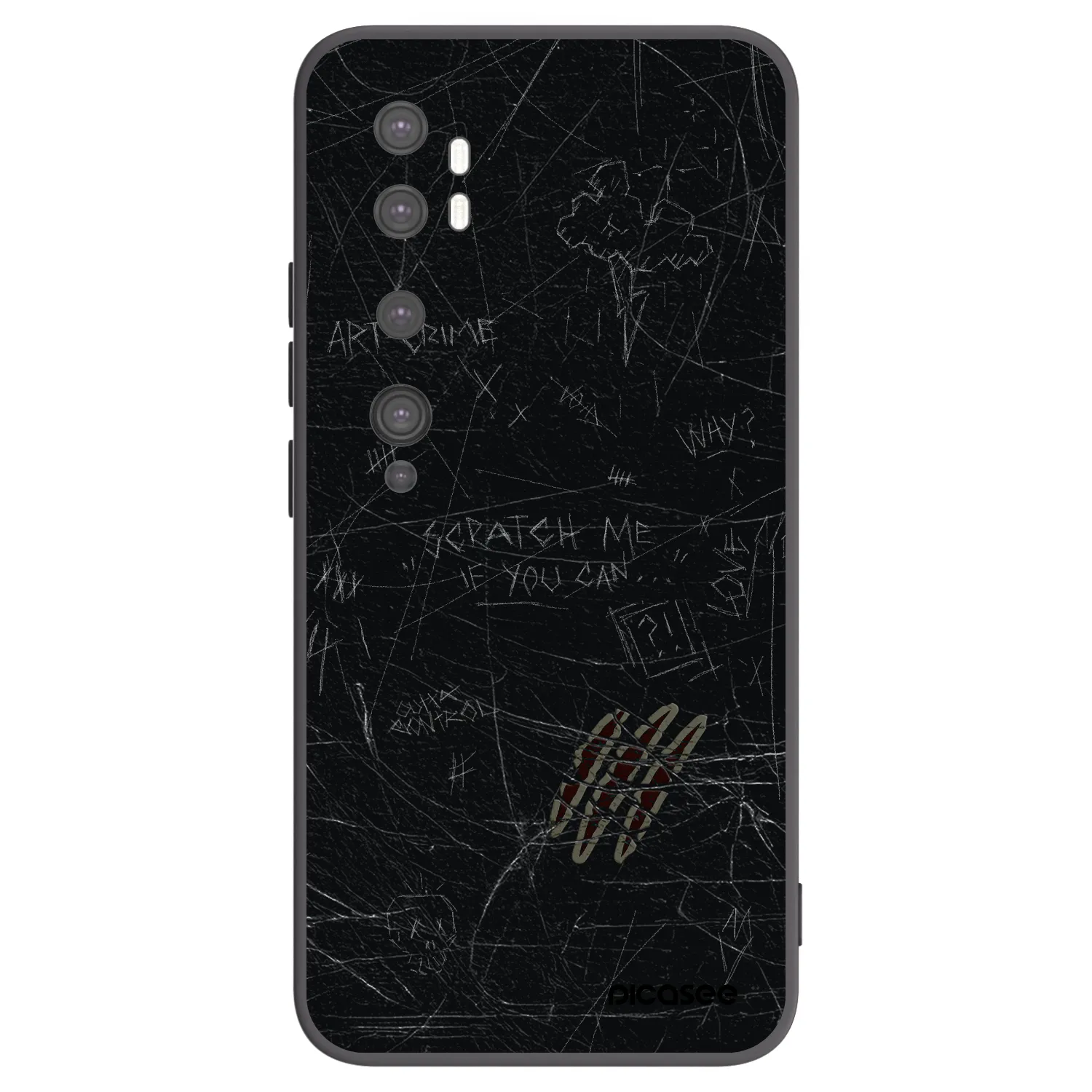 Picasee silikonowe czarne etui na Xiaomi Mi Note 10 (Pro) - SCRATCH