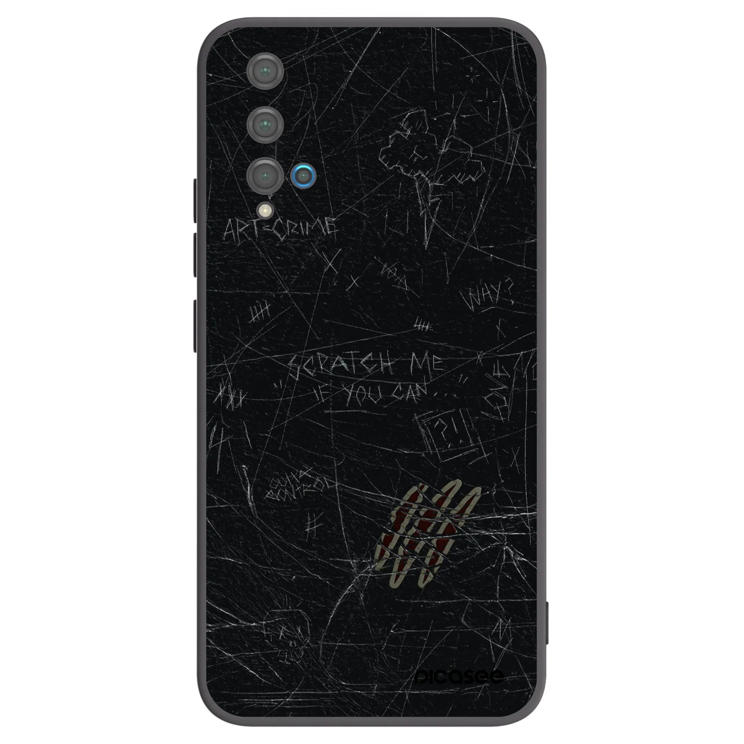 Picasee silikonowe czarne etui na Huawei Nova 5T - SCRATCH