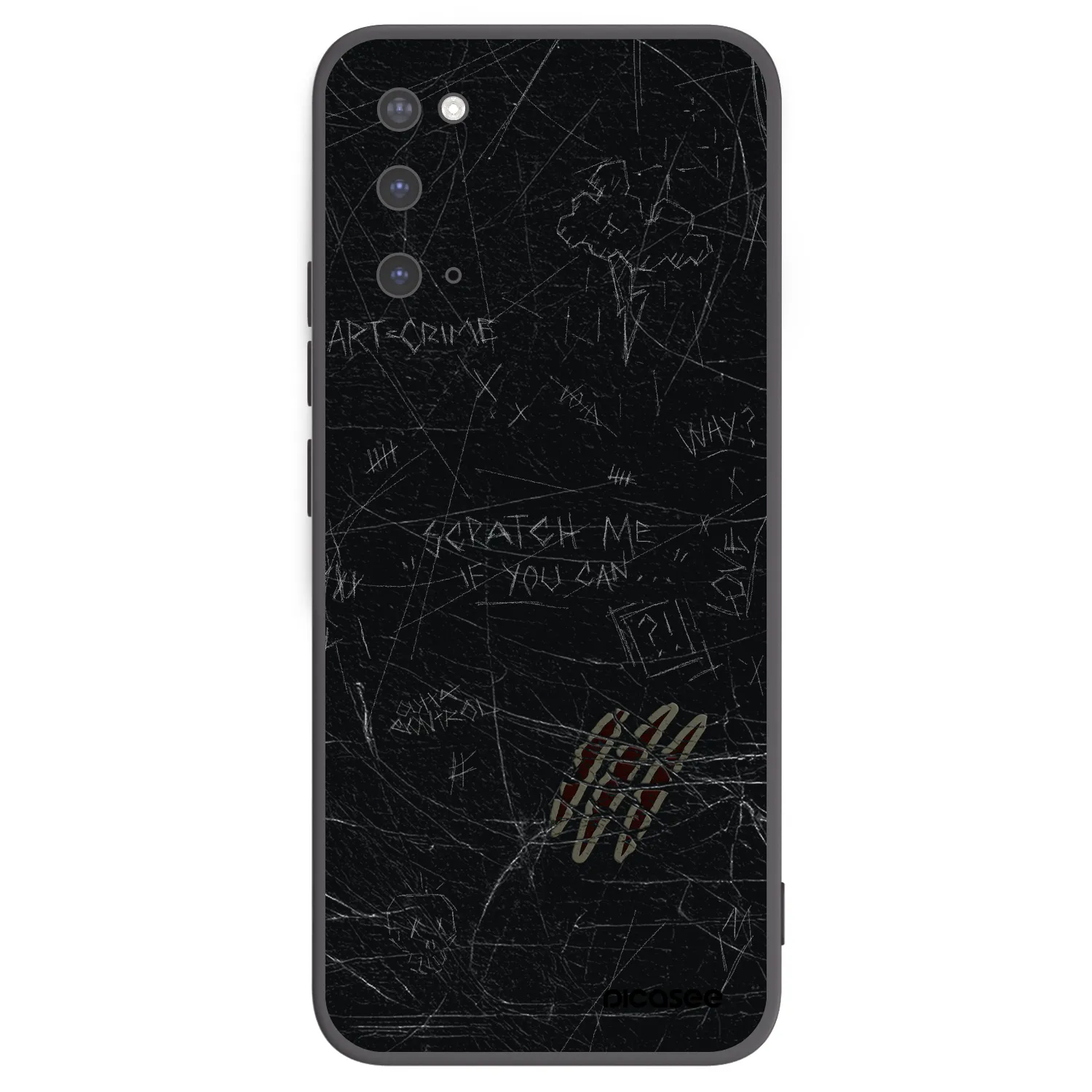 Picasee silikonowe czarne etui na Samsung Galaxy S20 G980F - SCRATCH