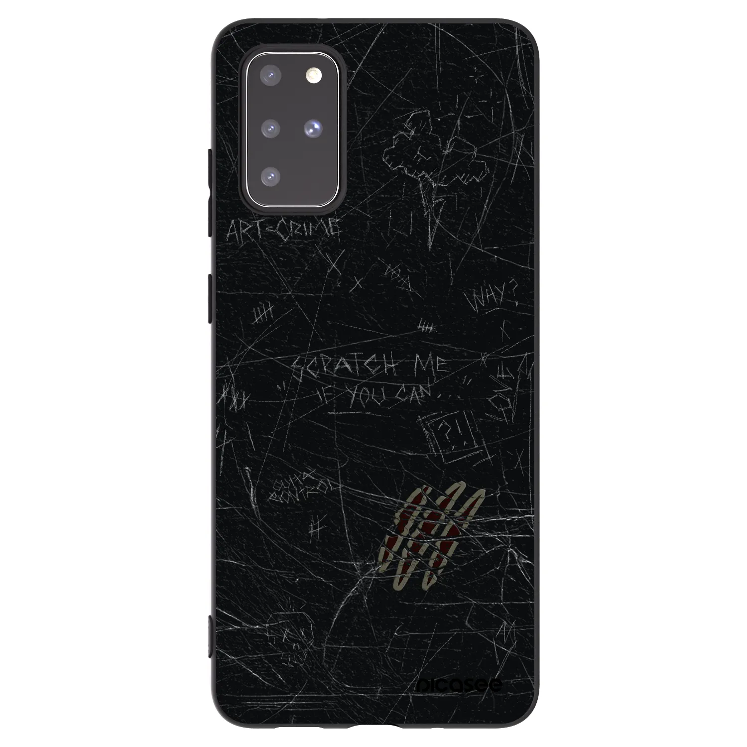 Picasee silikonowe czarne etui na Samsung Galaxy S20+ G985F - SCRATCH