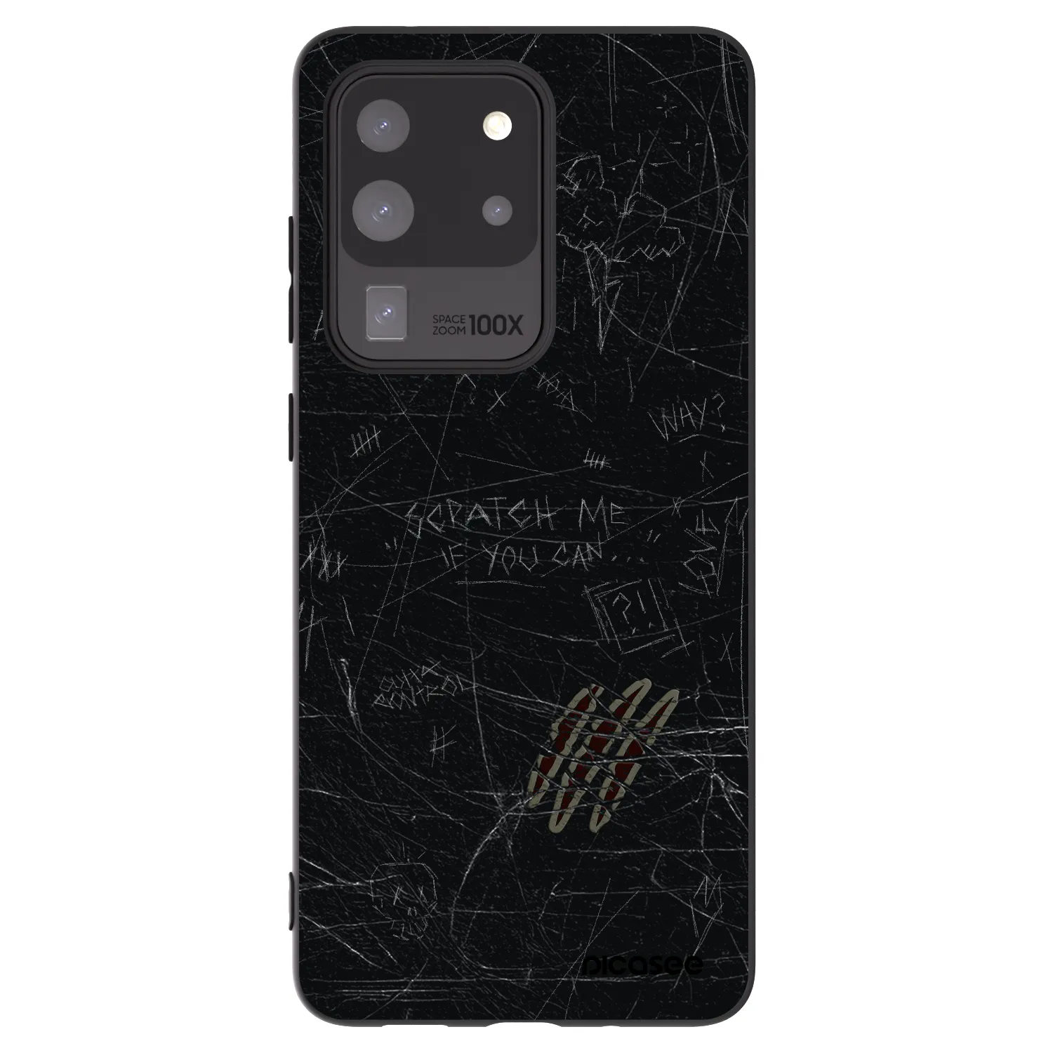 Picasee silikonowe czarne etui na Samsung Galaxy S20 Ultra 5G G988F - SCRATCH