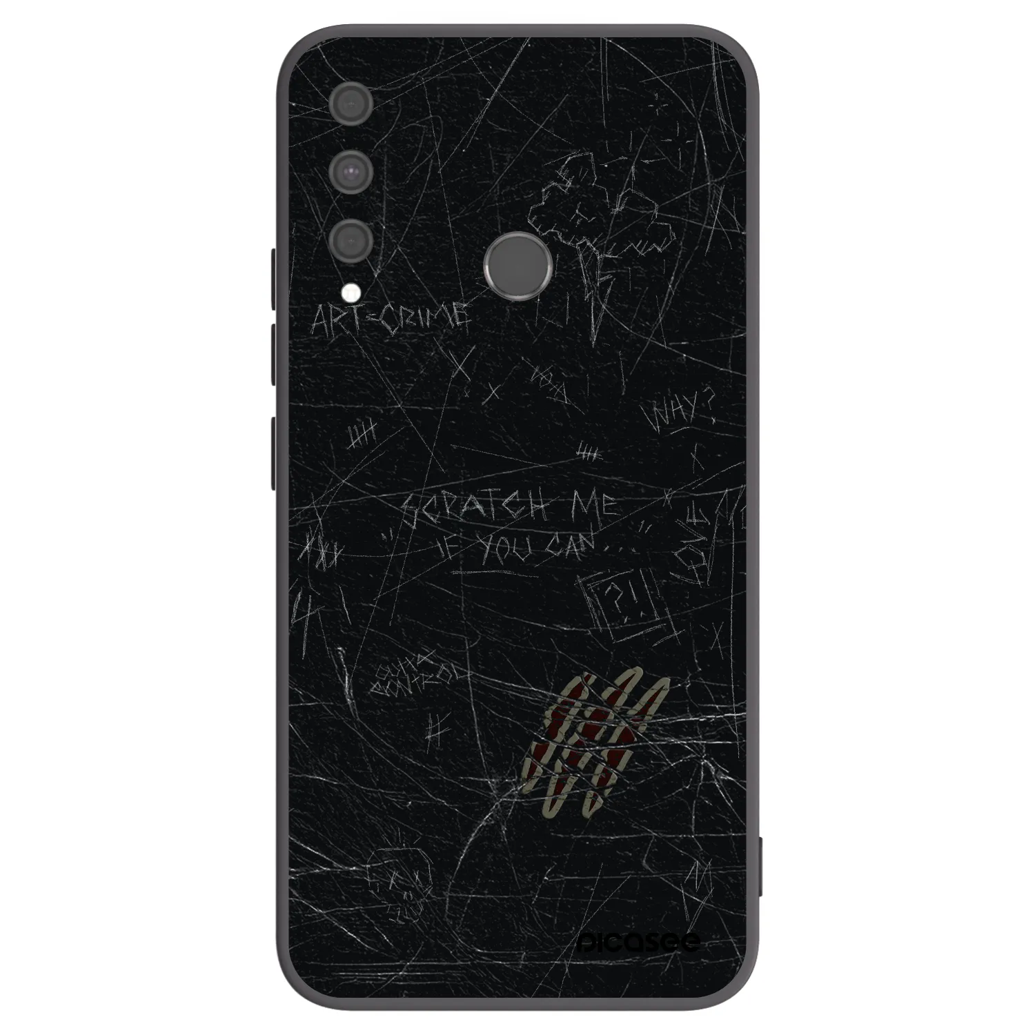 Picasee silikonowe czarne etui na Huawei P40 Lite E - SCRATCH