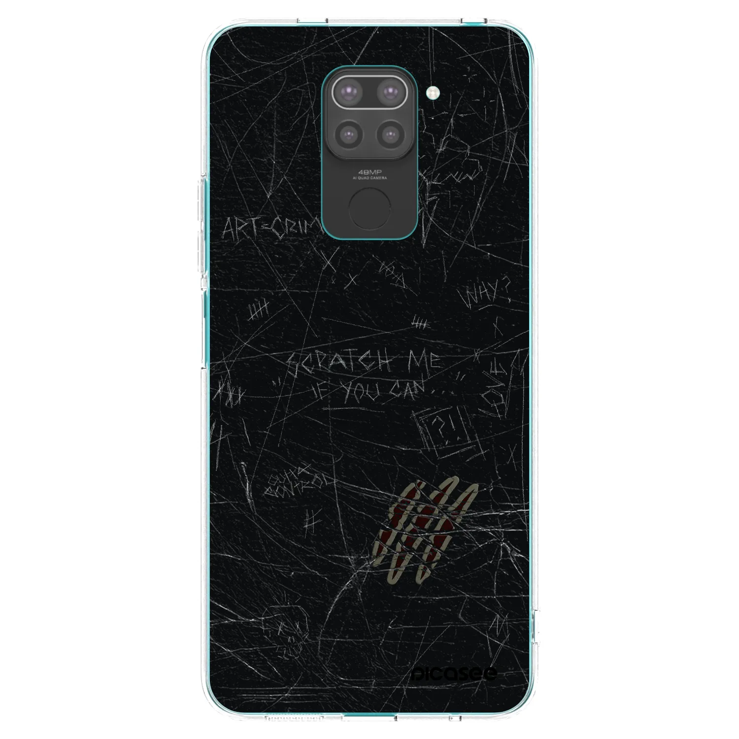 Picasee silikonowe czarne etui na Xiaomi Redmi Note 9 - SCRATCH
