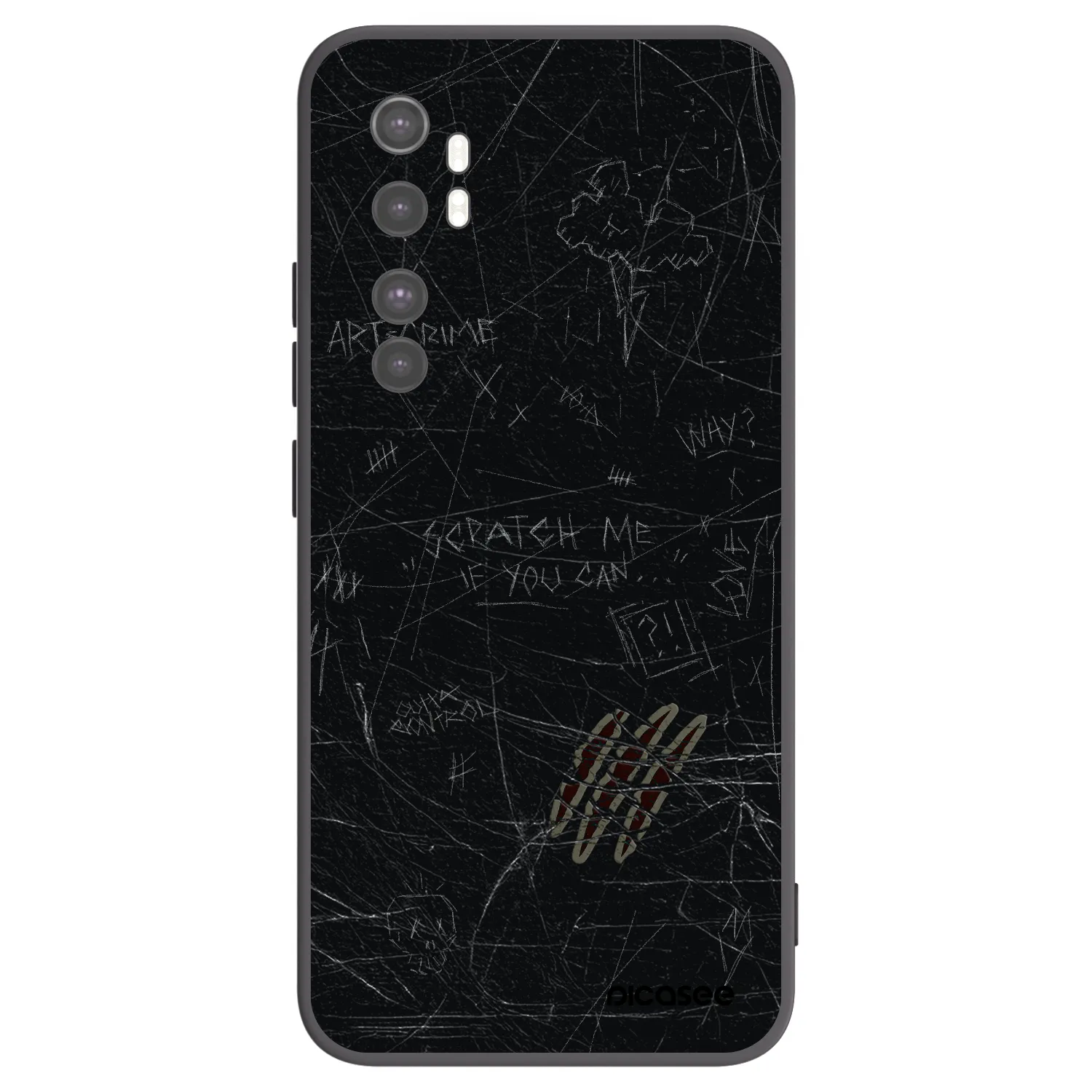 Picasee silikonowe czarne etui na Xiaomi Mi Note 10 Lite - SCRATCH