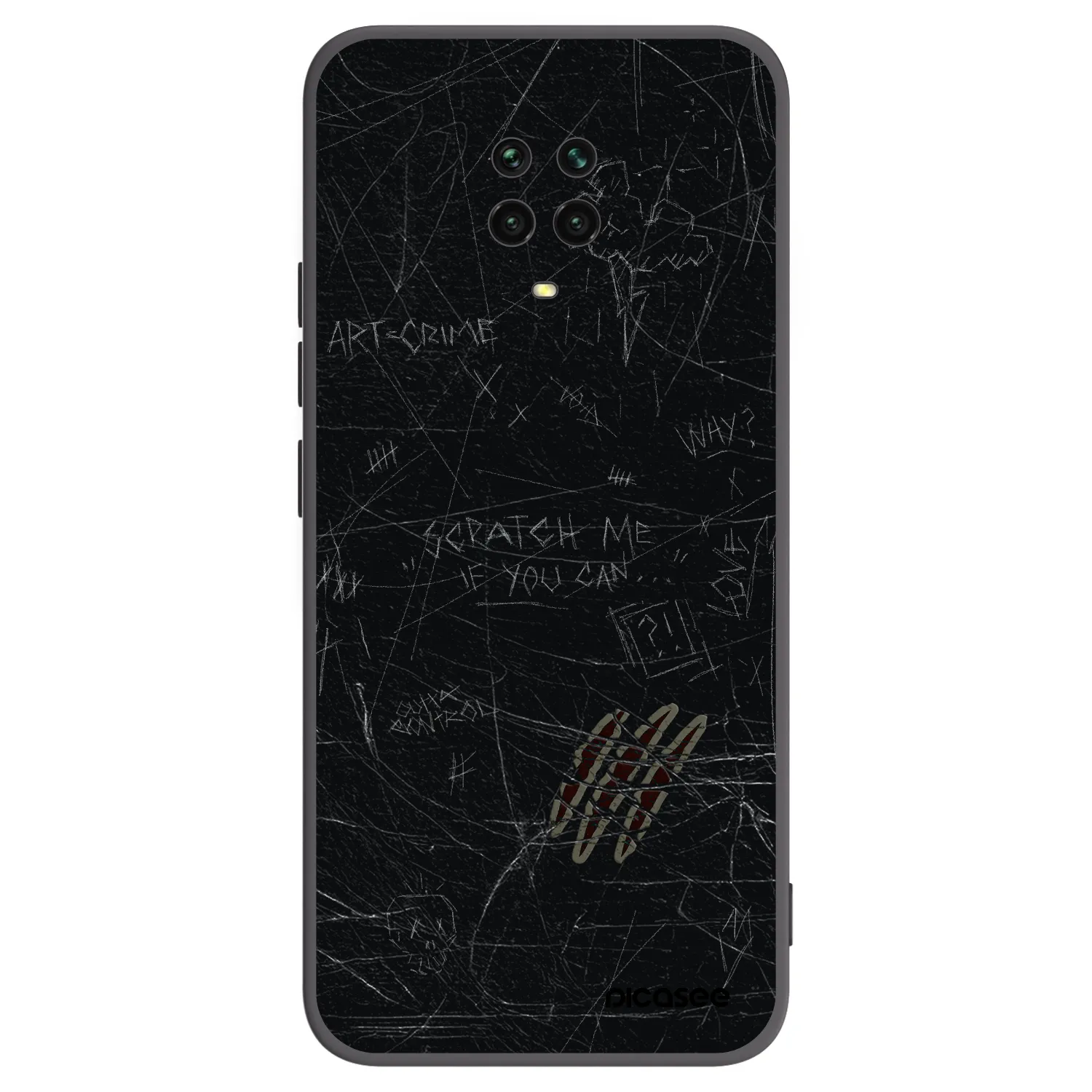 Picasee silikonowe czarne etui na Xiaomi Redmi Note 9S - SCRATCH