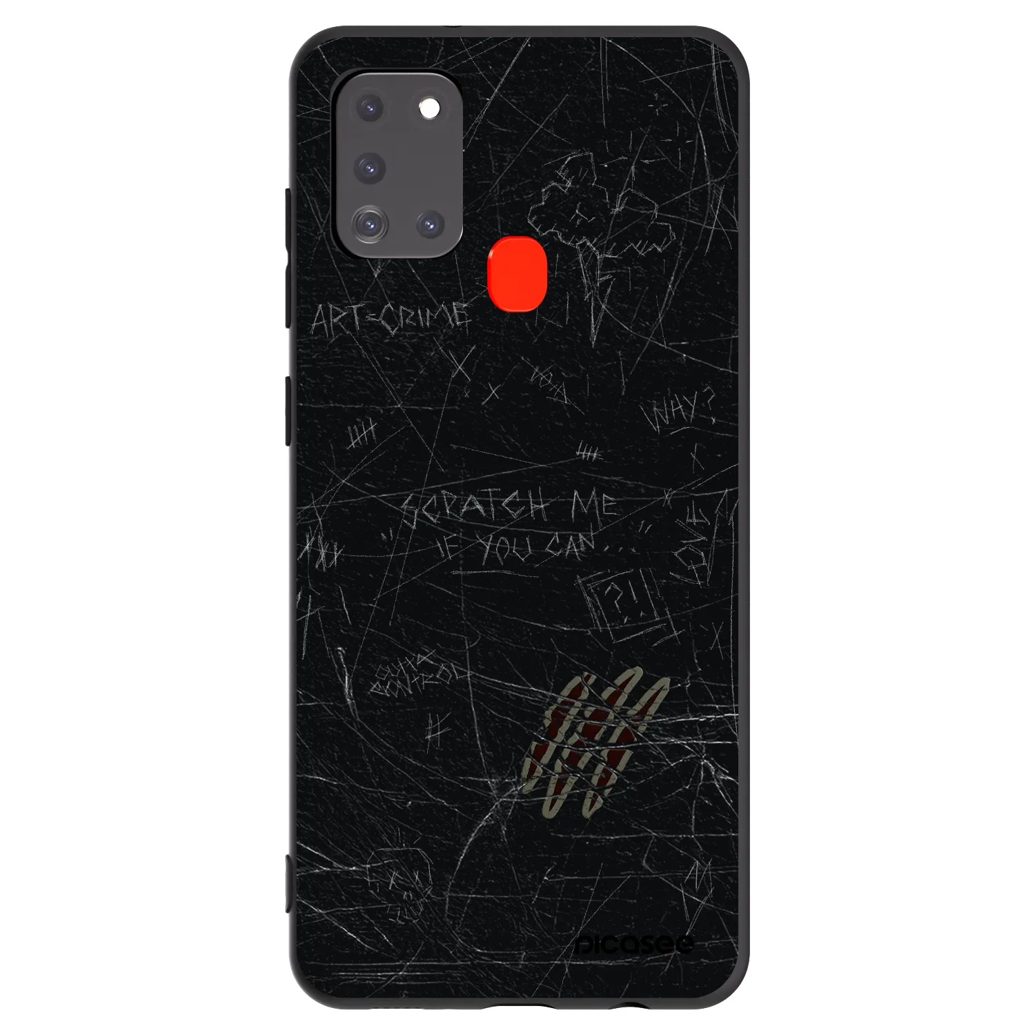 Picasee silikonowe czarne etui na Samsung Galaxy A21s - SCRATCH