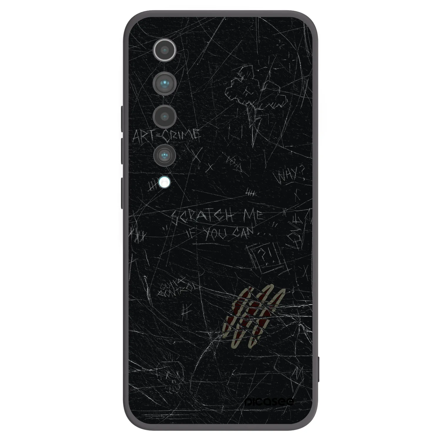 Picasee silikonowe czarne etui na Xiaomi Mi 10 - SCRATCH