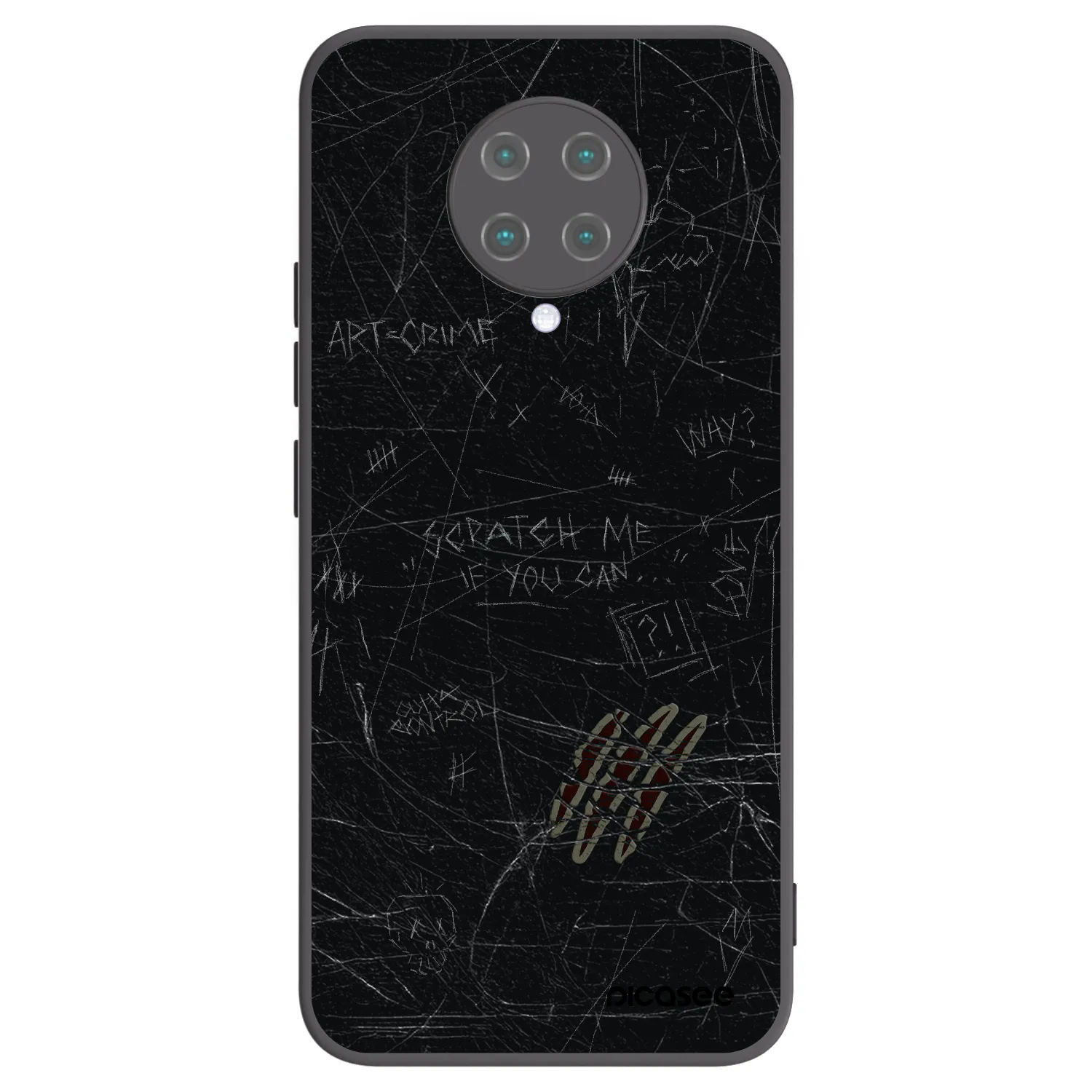 Picasee silikonowe czarne etui na Xiaomi Poco F2 Pro - SCRATCH