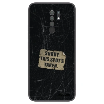 Picasee silikonowe czarne etui na Xiaomi Redmi 9 - SORRY