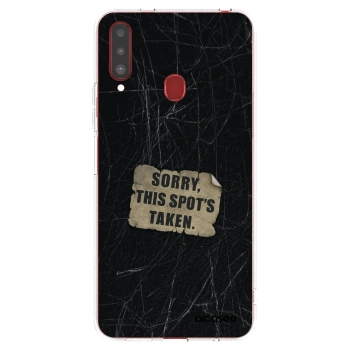 Picasee silikonowe przeźroczyste etui na Samsung Galaxy A20s - SORRY