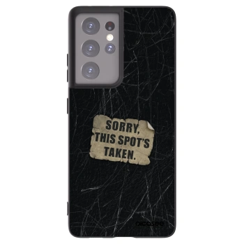 Picasee silikonowe czarne etui na Samsung Galaxy S21 Ultra 5G G998B - SORRY