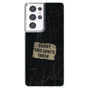 Picasee silikonowe przeźroczyste etui na Samsung Galaxy S21 Ultra 5G G998B - SORRY