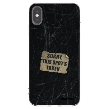Picasee silikonowe przeźroczyste etui na Apple iPhone XS Max - SORRY