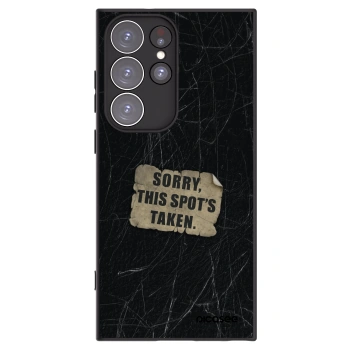 Picasee silikonowe czarne etui na Samsung Galaxy S23 Ultra 5G - SORRY