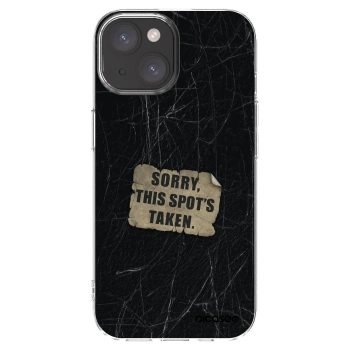 Picasee silikonowe przeźroczyste etui na Apple iPhone 15 - SORRY