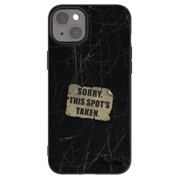 Picasee silikonowe czarne etui na Apple iPhone 15 Plus - SORRY