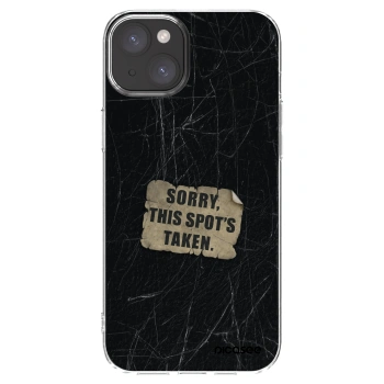 Picasee silikonowe przeźroczyste etui na Apple iPhone 15 Plus - SORRY