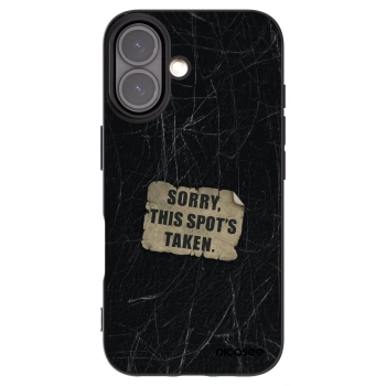 Picasee silikonowe czarne etui na Apple iPhone 16 - SORRY