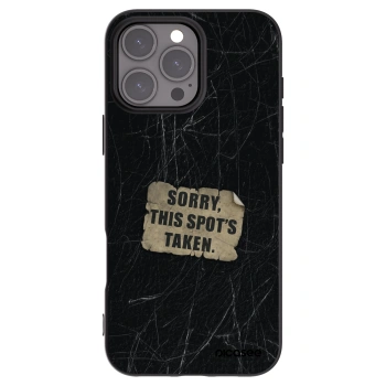 Picasee silikonowe czarne etui na Apple iPhone 16 Pro Max - SORRY