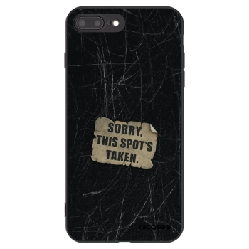 Picasee silikonowe czarne etui na Apple iPhone 8 Plus - SORRY