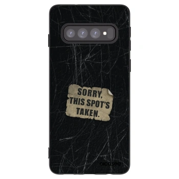Picasee silikonowe czarne etui na Samsung Galaxy S10 G973 - SORRY