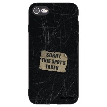 Picasee silikonowe czarne etui na Apple iPhone SE 2020 - SORRY