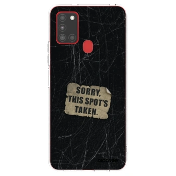 Picasee silikonowe przeźroczyste etui na Samsung Galaxy A21s - SORRY