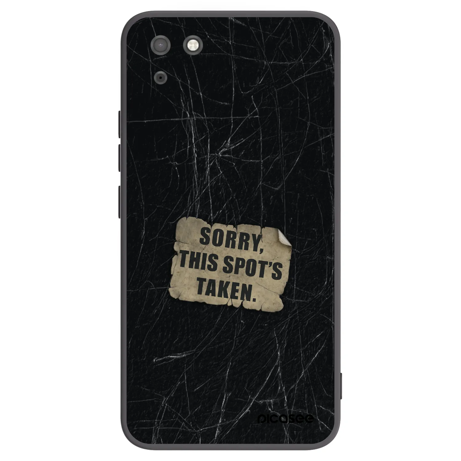 Picasee silikonowe czarne etui na Huawei Y5P - SORRY