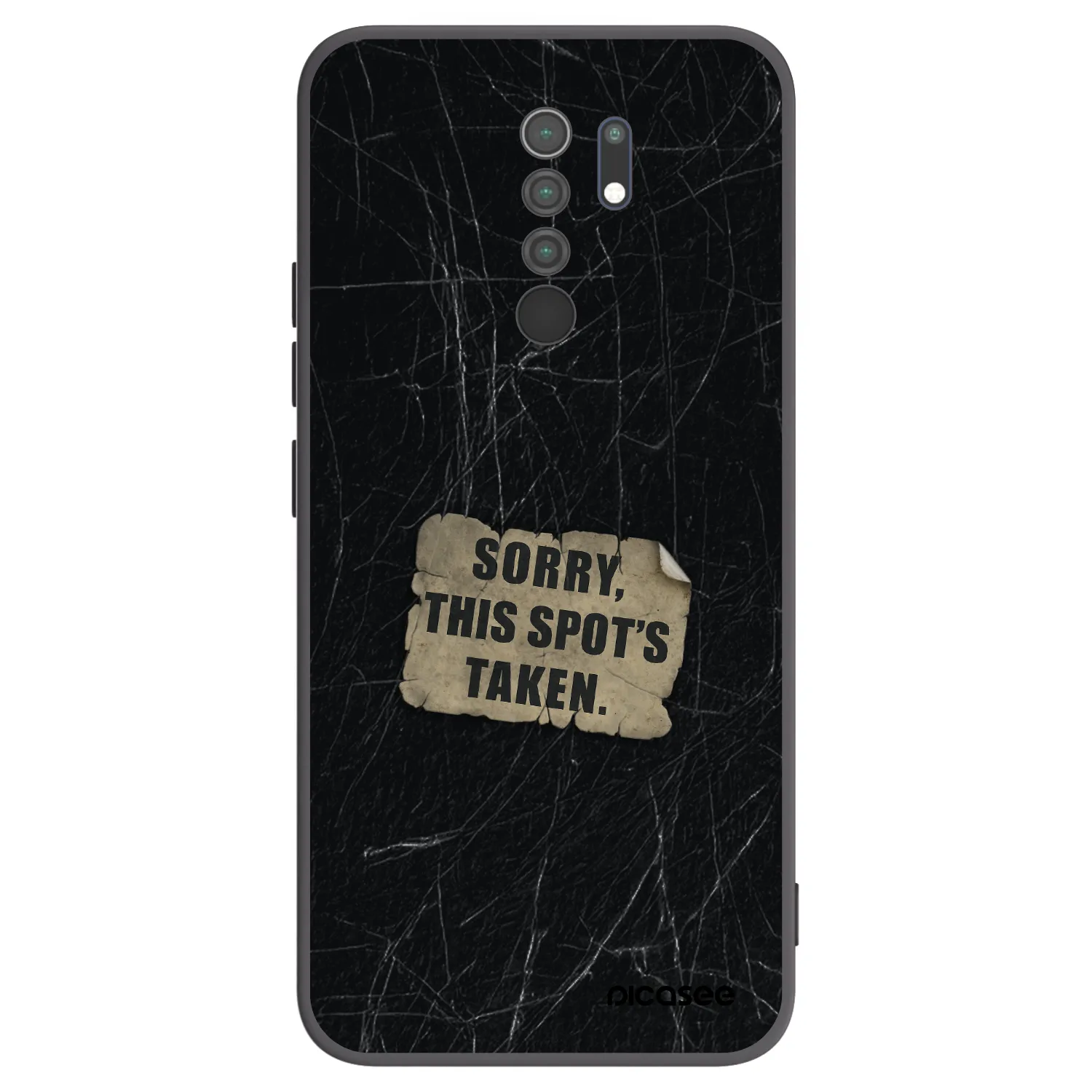 Picasee silikonowe czarne etui na Xiaomi Redmi 9 - SORRY