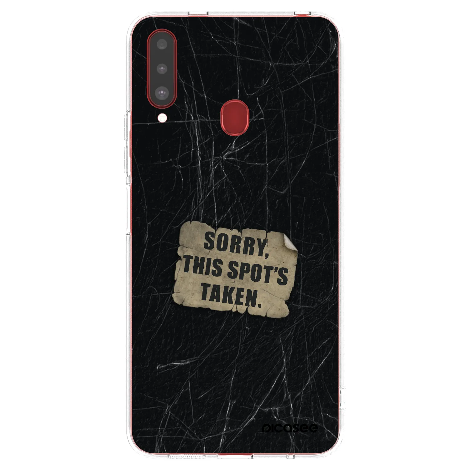 Picasee silikonowe przeźroczyste etui na Samsung Galaxy A20s - SORRY