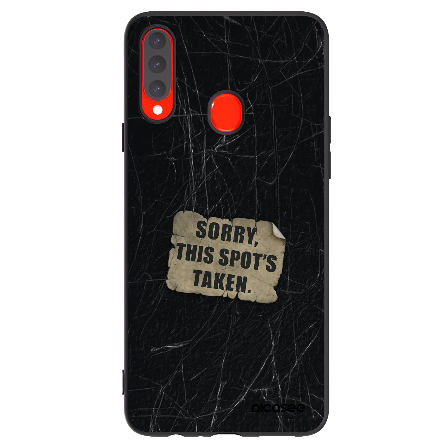 Picasee silikonowe czarne etui na Samsung Galaxy A20s - SORRY