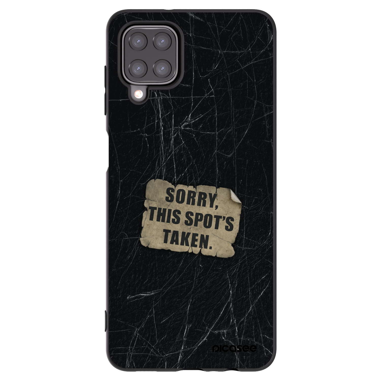 Picasee silikonowe czarne etui na Samsung Galaxy A12 A125F - SORRY