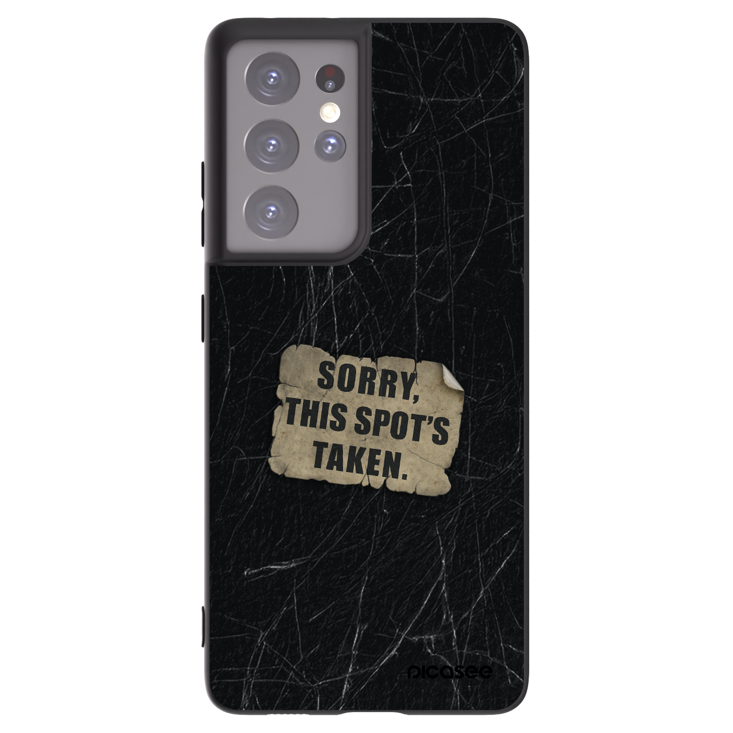 Picasee silikonowe czarne etui na Samsung Galaxy S21 Ultra 5G G998B - SORRY