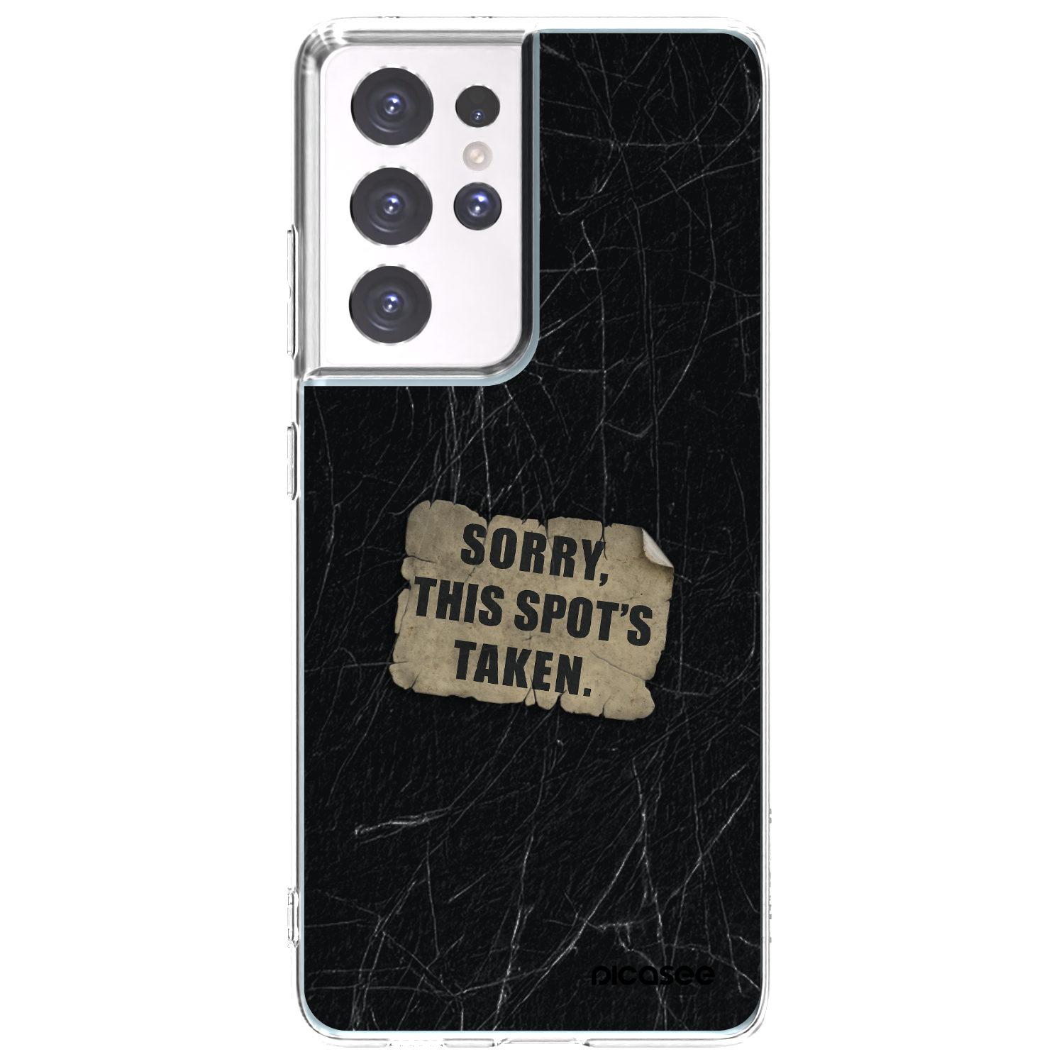 Picasee silikonowe przeźroczyste etui na Samsung Galaxy S21 Ultra 5G G998B - SORRY
