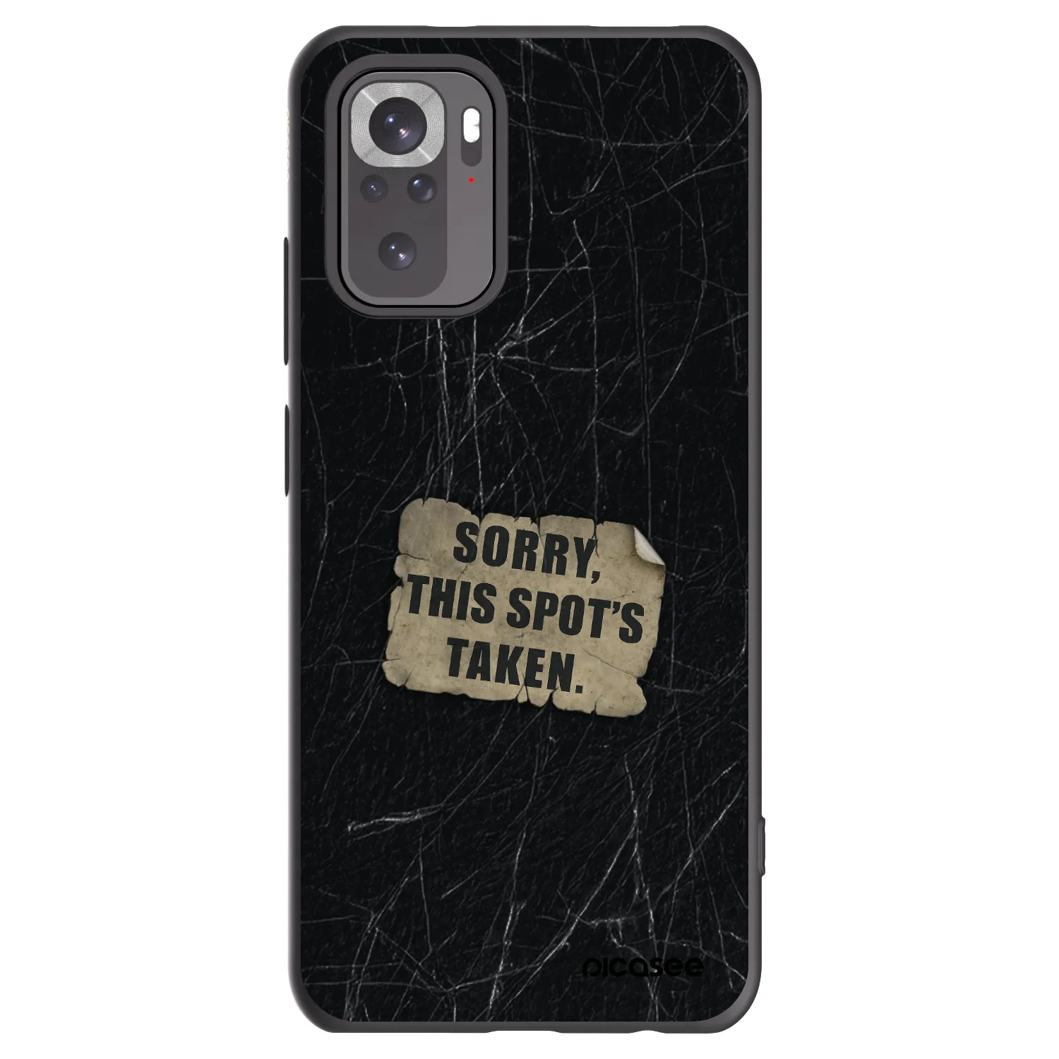 Picasee silikonowe czarne etui na Xiaomi Redmi Note 10 - SORRY