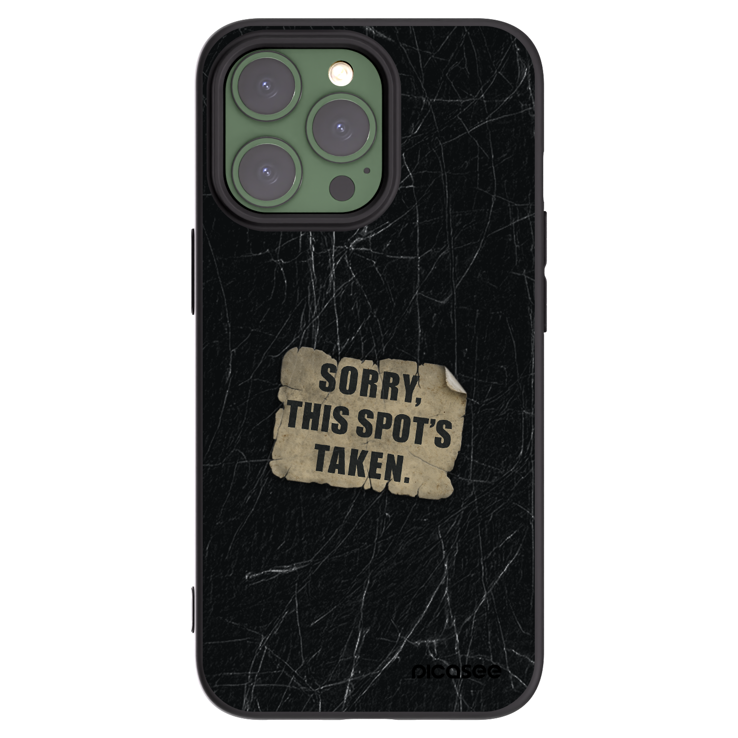 Picasee silikonowe czarne etui na Apple iPhone 13 Pro - SORRY