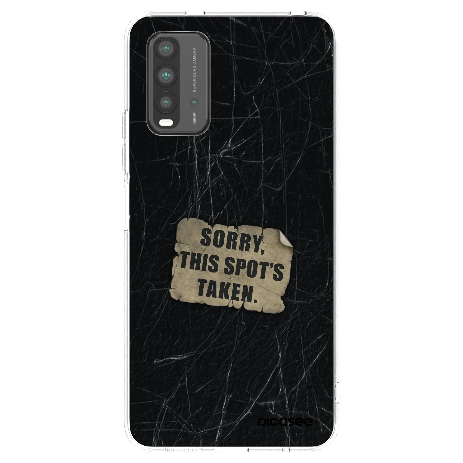 Picasee silikonowe czarne etui na Xiaomi Redmi 9T - SORRY