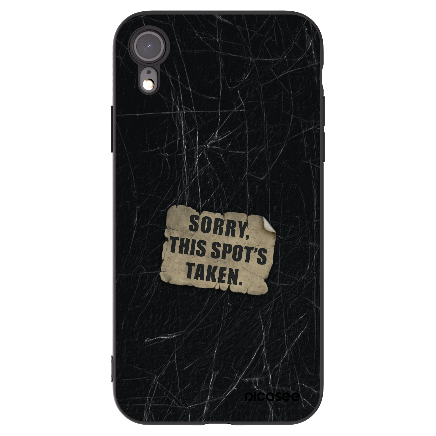 Picasee silikonowe czarne etui na Apple iPhone XR - SORRY